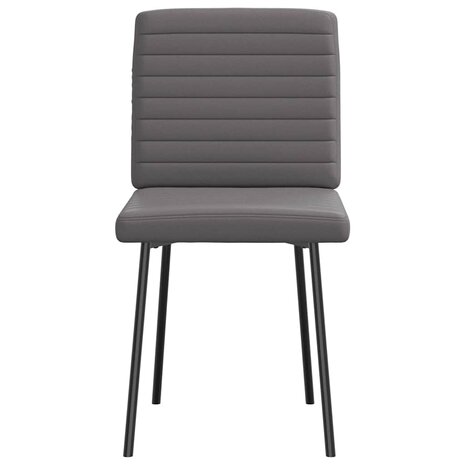 Eetkamerstoelen 2 st kunstleer grijs 4