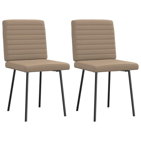 Eetkamerstoelen 2 st kunstleer cappuccinokleurig 2