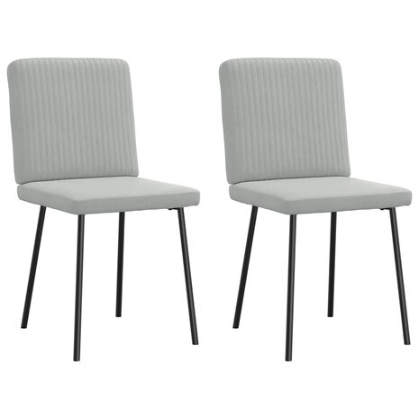 Eetkamerstoelen 2 st fluweel lichtgrijs 2