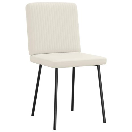 Eetkamerstoelen 2 st fluweel crèmekleurig 3