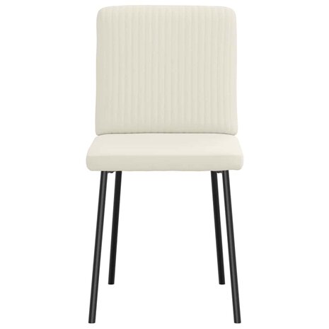Eetkamerstoelen 2 st fluweel crèmekleurig 4