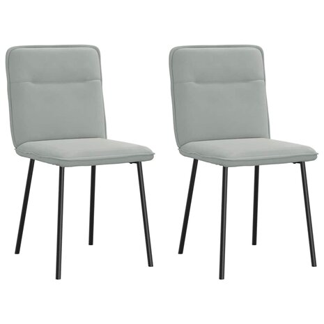 Eetkamerstoelen 2 st fluweel lichtgrijs 1