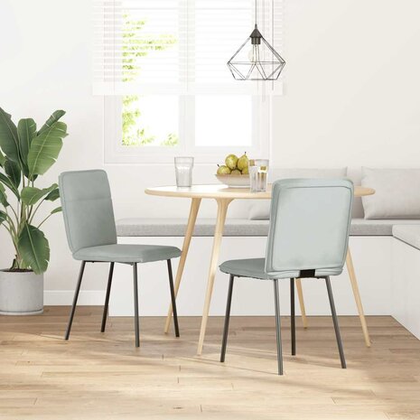 Eetkamerstoelen 2 st fluweel lichtgrijs 2