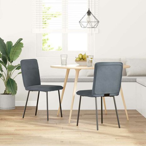 Eetkamerstoelen 2 st fluweel donkergrijs 2