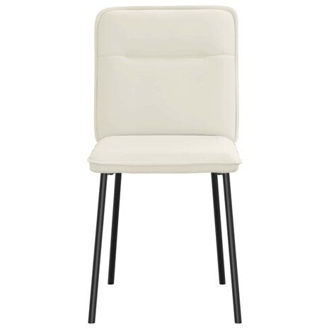 Eetkamerstoelen 2 st fluweel crèmekleurig 4