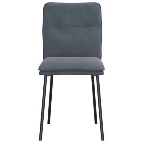 Eetkamerstoelen 2 st fluweel donkergrijs 4