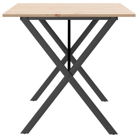 Eettafel X-frame 140x80x75 cm massief grenenhout en staal 5