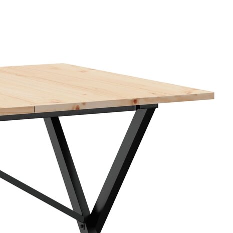 Eettafel X-frame 140x80x75 cm massief grenenhout en staal 7
