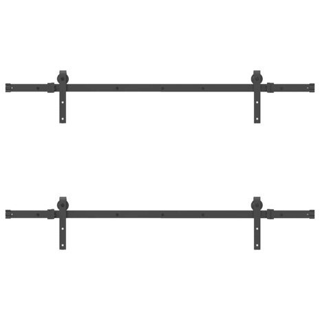 Doos met onderdelen voor schuifdeur 152,5 cm staal zwart 6
