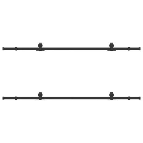 Doos met onderdelen voor schuifdeur 213,5 cm staal zwart 6