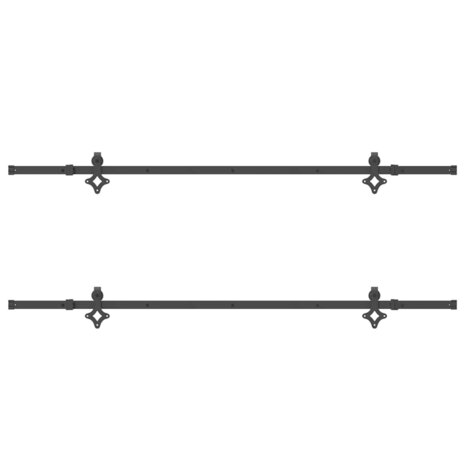Doos met onderdelen voor schuifdeur 213,5 cm staal zwart 6