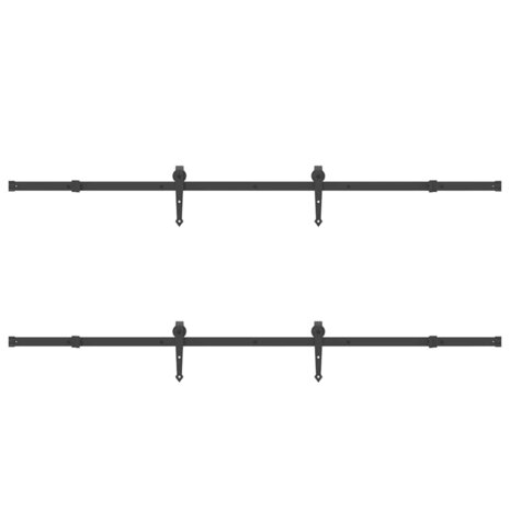 Doos met onderdelen voor schuifdeur 427 cm staal zwart 5