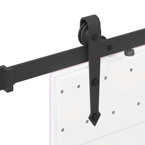 Doos met onderdelen voor schuifdeur 213,5 cm staal zwart 9