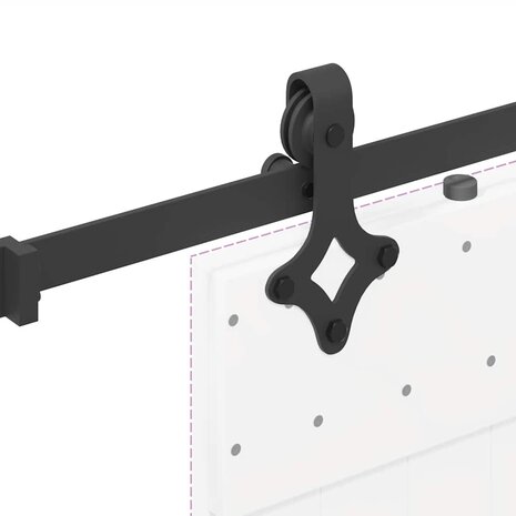 Doos met onderdelen voor schuifdeur 213,5 cm staal zwart 9