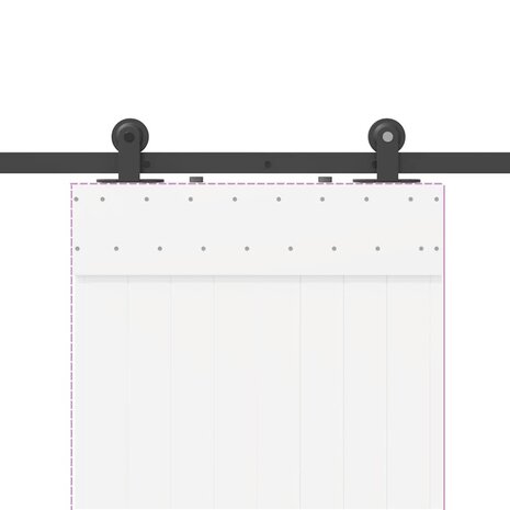 Doos met onderdelen voor schuifdeur 152,5 cm staal zwart 8