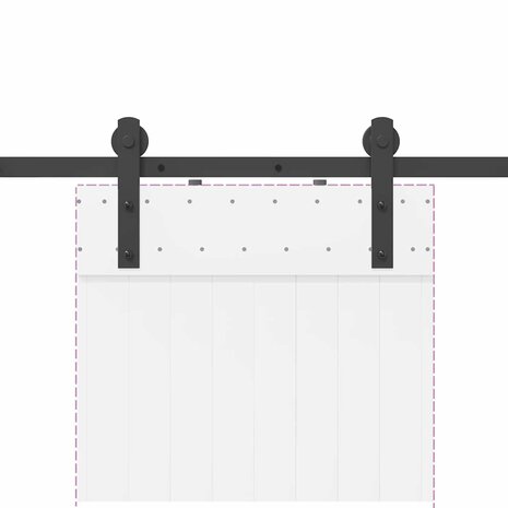 Doos met onderdelen voor schuifdeur 213,5 cm staal zwart 8