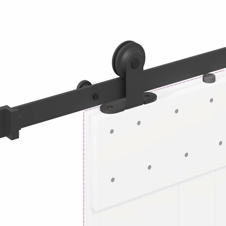 Doos met onderdelen voor schuifdeur 213,5 cm staal zwart 9