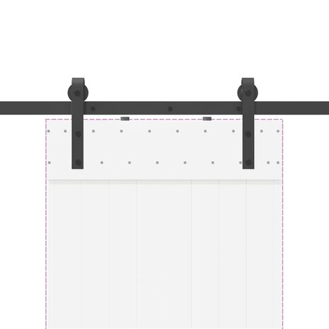 Doos met onderdelen voor schuifdeur 213,5 cm staal zwart 8