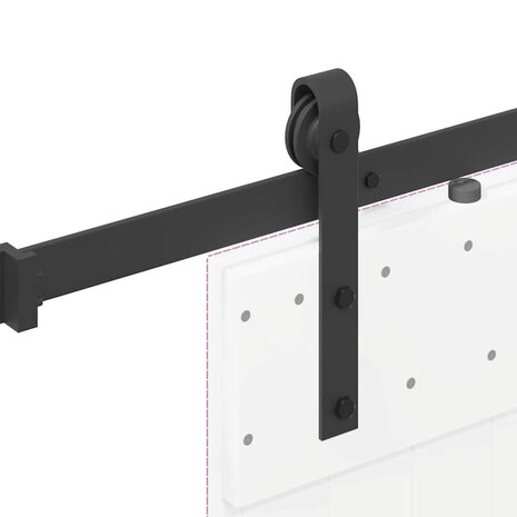 Doos met onderdelen voor schuifdeur 213,5 cm staal zwart 9