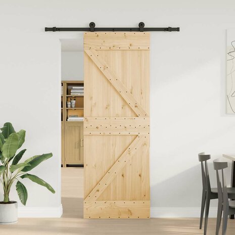 Schuifdeur met beslag 70x210 cm massief grenenhout 2