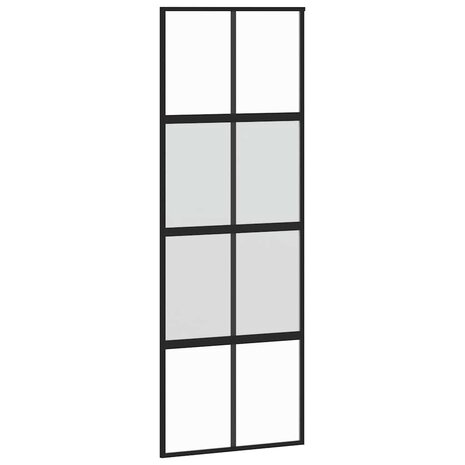 Schuifdeur met beslag 76x205 cm gehard glas en aluminium 4