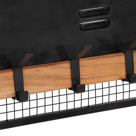 Wandkapstok 90x11x30 cm massief mangohout mango 5