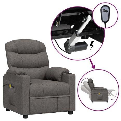 Massagestoel elektrisch stof donkergrijs 2