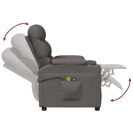 Massagestoel elektrisch stof donkergrijs 7