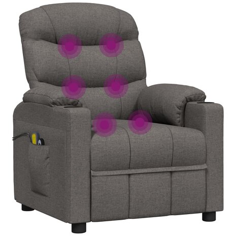 Massagestoel elektrisch stof donkergrijs 8