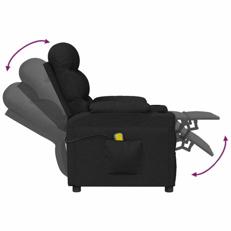 Massagestoel elektrisch stof zwart 6