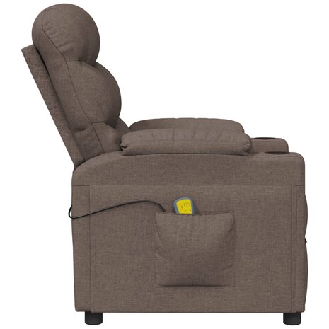 Massagestoel elektrisch stof taupe 4