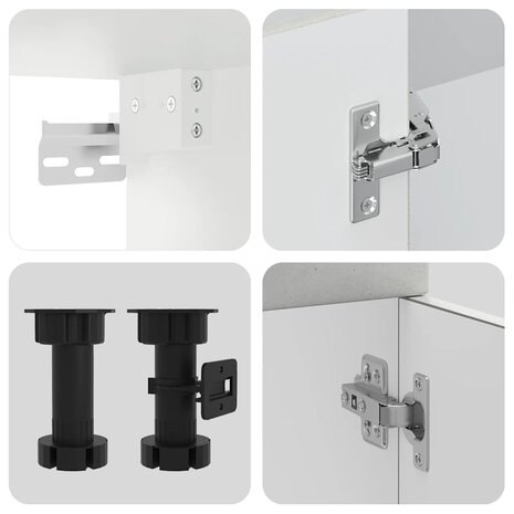 7-delige Keukenkastenset Kalmar bewerkt hout betongrijs 7