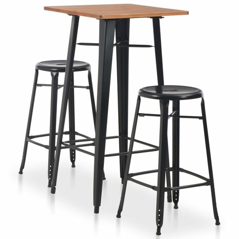 3-delige Barset staal zwart 1