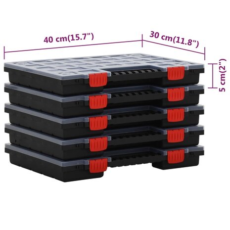 Assortimentsdozen 5 st 40x30x5 cm polypropeen 7
