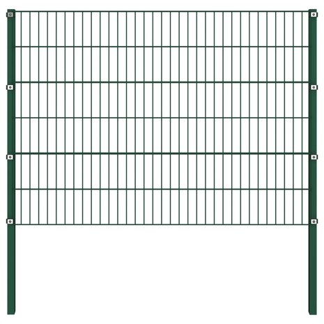 Schuttingpaneel met palen 1,7x1,2 m ijzer groen 1