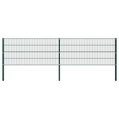 Schuttingpaneel met palen 3,4x0,8 m ijzer groen 1