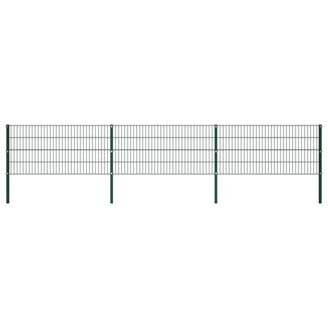 Schuttingpaneel met palen 5,1x0,8 m ijzer groen 1