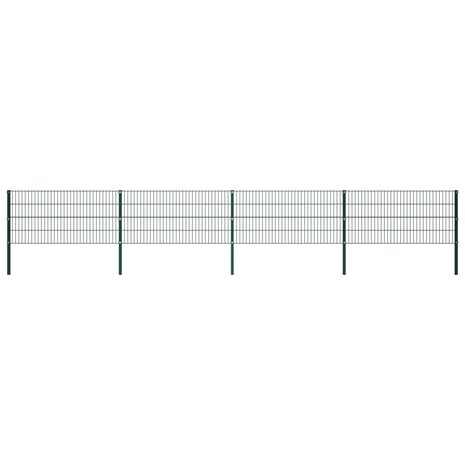 Schuttingpaneel met palen 6,8x0,8 m ijzer groen 1
