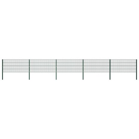 Schuttingpaneel met palen 8,5x0,8 m ijzer groen 1