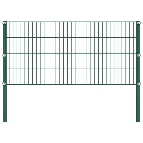 Schuttingpaneel met palen 8,5x0,8 m ijzer groen 2