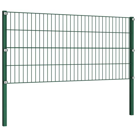Schuttingpaneel met palen 8,5x0,8 m ijzer groen 3