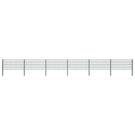 Schuttingpaneel met palen 10,2x0,8 m ijzer groen 1