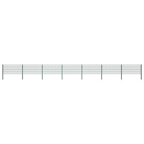 Schuttingpaneel met palen 11,9x0,8 m ijzer groen 1
