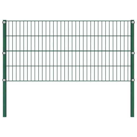 Schuttingpaneel met palen 11,9x0,8 m ijzer groen 2