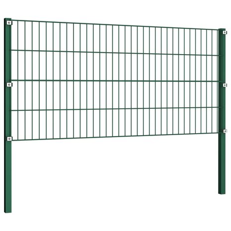Schuttingpaneel met palen 17x0,8 m ijzer groen 3