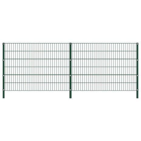 Schuttingpaneel met palen 3,4x1,2 m ijzer groen 1