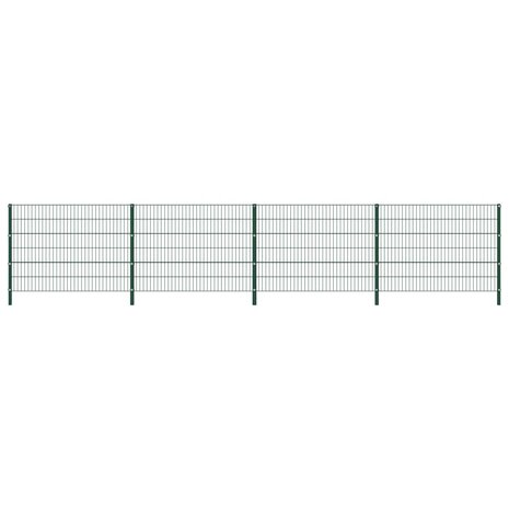 Schuttingpaneel met palen 6,8x1,2 m ijzer groen 1