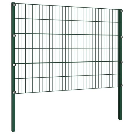 Schuttingpaneel met palen 6,8x1,2 m ijzer groen 3