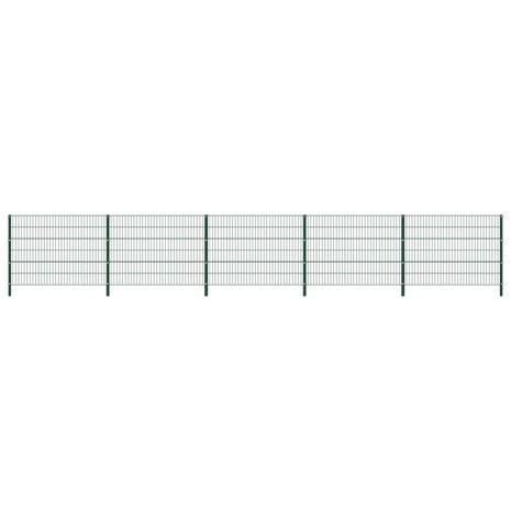 Schuttingpaneel met palen 8,5x1,2 m ijzer groen 1