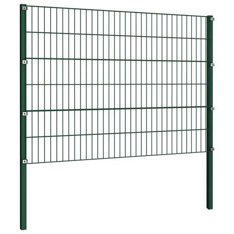 Schuttingpaneel met palen 8,5x1,2 m ijzer groen 3